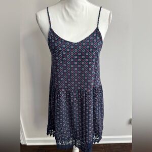 Love Sadie Navy and Red Patterned Mini Dress
